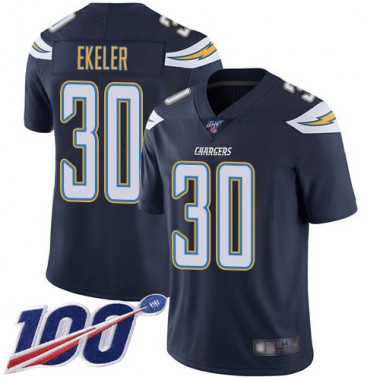 Los Angeles Chargers NFL Football Austin Ekeler Navy Blue Jersey Men Limited 30 Home 100th Season Vapor Untouchable